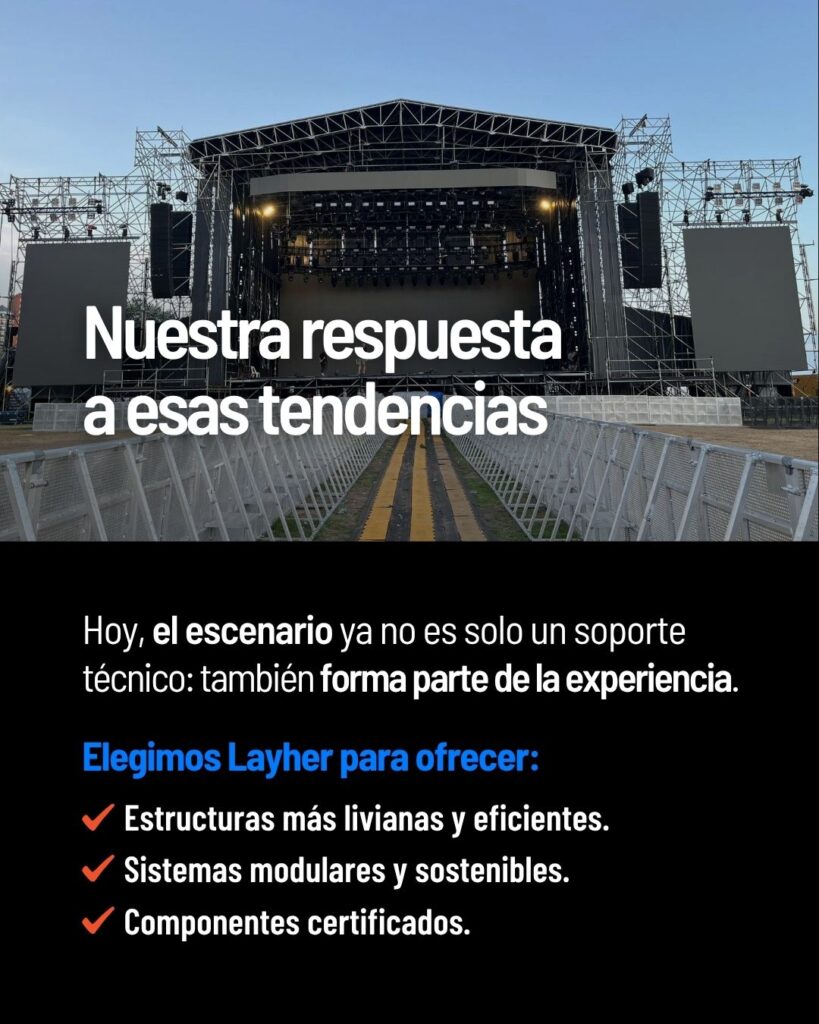 Montaje de escenario principal y vallado perimetral para eventos masivos